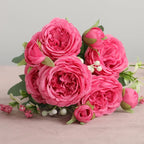 Rosas de Seda Flor Grande — Ramo Lujoso, 34 Colores, Disponible al Mayor