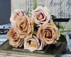 YO CHO Artificial Silk Rose Flower  6 Heads  Home Decoration  Wedding Party Aritificial Rose Flower
