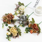 Ramo Grande de Rosas Retro de Seda — 12 Colores, Hogar, Bodas y Aniversario