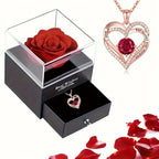 1 Set Romantic Red Roses Eternal Flower Gift Box - for Mother's Day, Valentine's, Birthdays for Wife, Lover, Daughter 