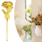 24K Eternal Rose Artificial Flowers Foil Plated Gold Rose Wedding Valentine's Day Decoration Mother's Day Gifts Fake Flower