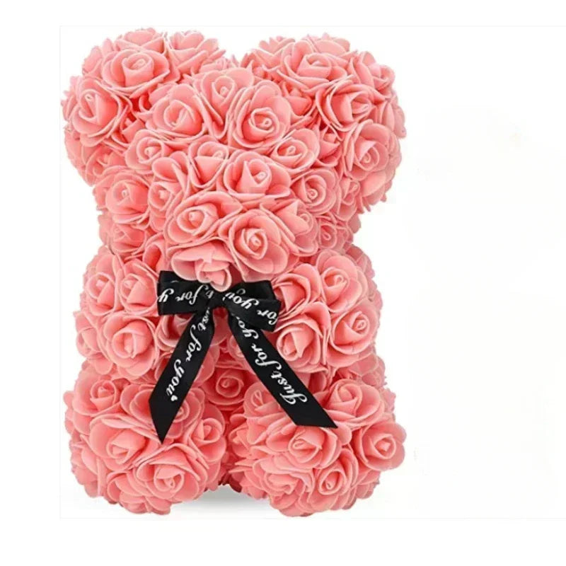 Artificial Flower Eternal Rose Teddy Bear for  Birthday Anniversary Gifts & Decor Miniatures A for my Girlfriend Valentine's Day