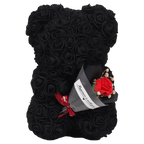 24cm Size Eternal Rose Bear Flower Bouquet Long Lasting Rose Bear Creative Design Artificial Rose Artificial Foam Flowers Bear