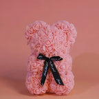 Home Romantic Valentine's Day Eternal Rose Bear, Christmas Wedding Floral Decoration Gift, Creative Rose Bear Hug Bear for Home