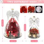 LED Eternal Rose Flower Cover Anniversary Valentine Mothers Day Birthday Thanksgiving Gift Bedroom Table Decote For Boy And Girl