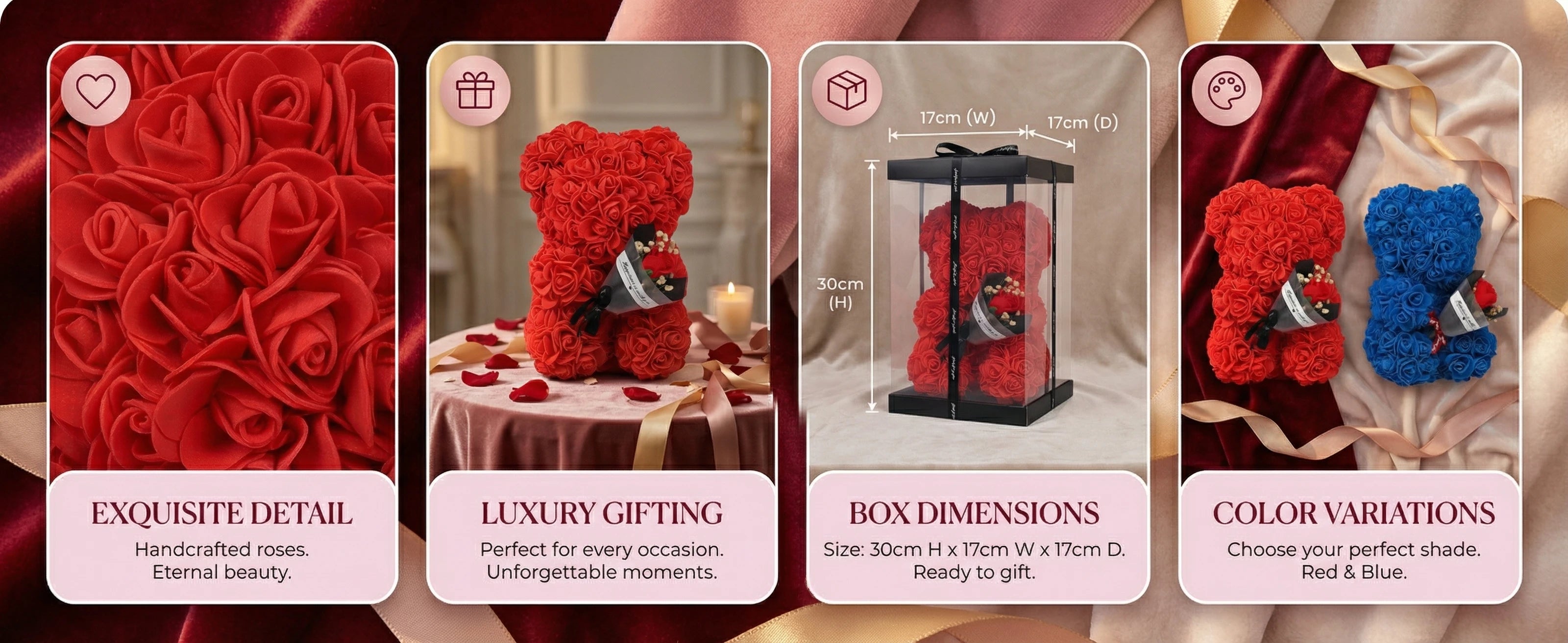 2026 Eternal Rose Teddy Bear Artificial Flower Gift for Mom - Mother's Day Birthday Valentine's Day Anniversary Home Decor