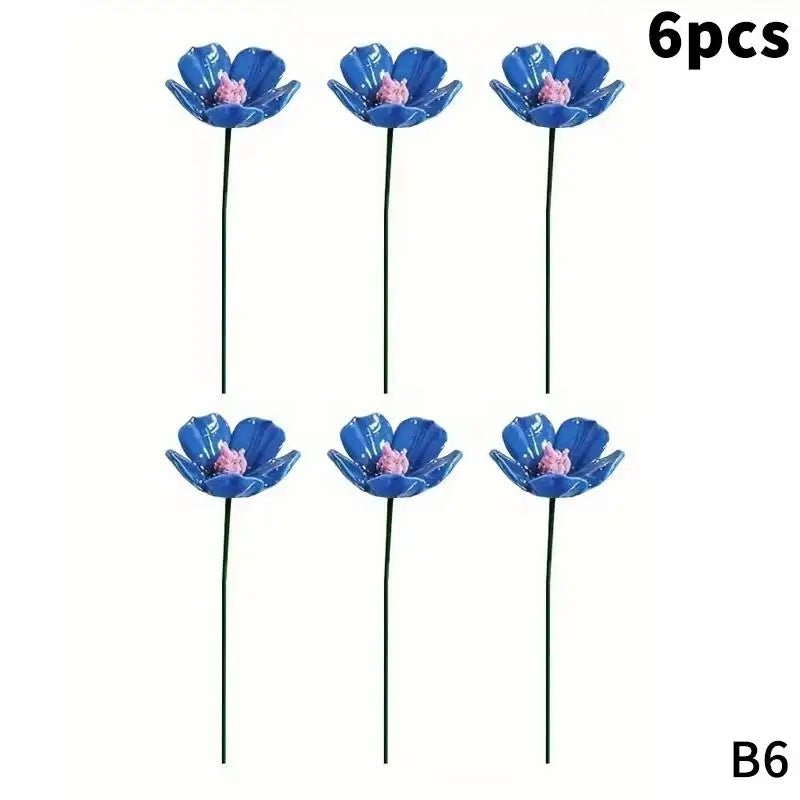 6/8/10pcs Handcrafted Ceramic Forget Never Fades Eternal Ceramic Flowers Home Ornament Indoor And Outdoor Home Decor