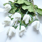 7pcs Pink Rose Artificial Flowers Real Touch Silk Flowers For Home Wedding Table Bouquet Party Decoration