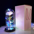 Rosa en Cúpula de Cristal con LED — Estilo La Bella y la Bestia, 16 Estilos, Regalo