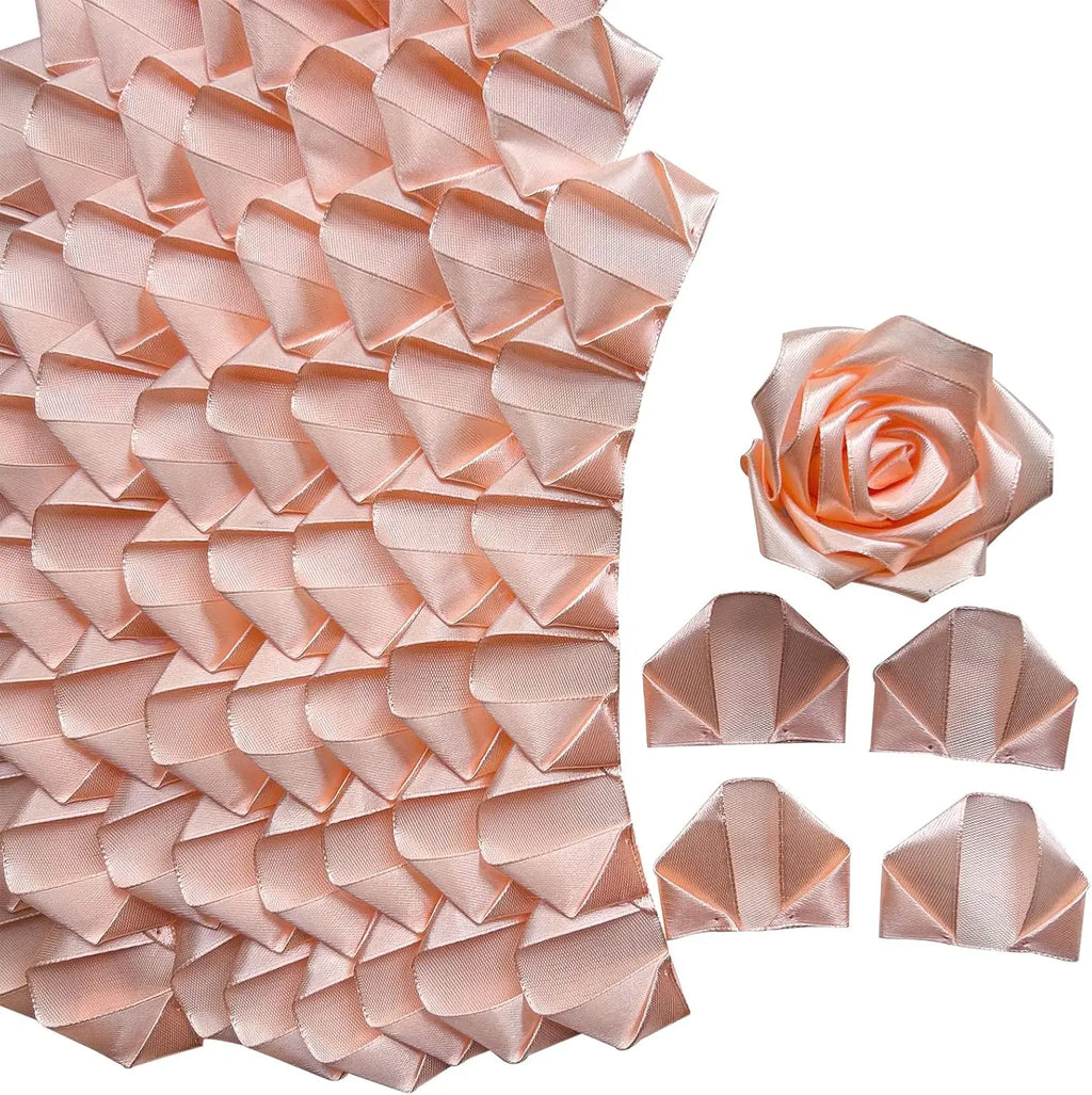 Yannew 300pcs Premade Handcrafted Silk Rose Petals for DIY Eternal Rose Flowers Bouquets with Stem Leaf Birthday Gifts for Women