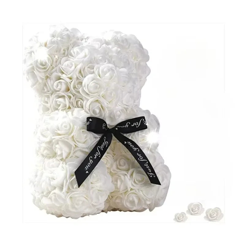 2026 Artificial Flower Eternal Rose Teddy Bear for 520 Mom Father's Day Birthday Valentine's Day Anniversary Gifts & Decorations
