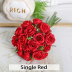 18 individual roses in hand, finished flower bouquet, living room decoration, artificial flower, artificial