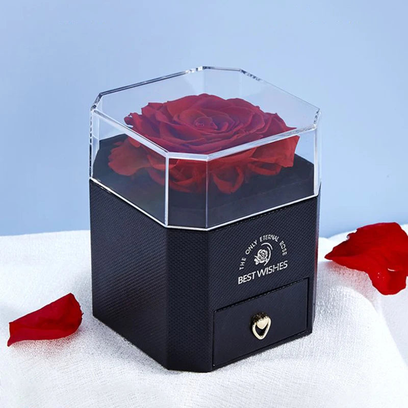 Eternal Rose Jewelry Box Necklace Packaging Boxes Luxury Jewelry Storage Display Box Valentine's Day Necklace Gift Boxes