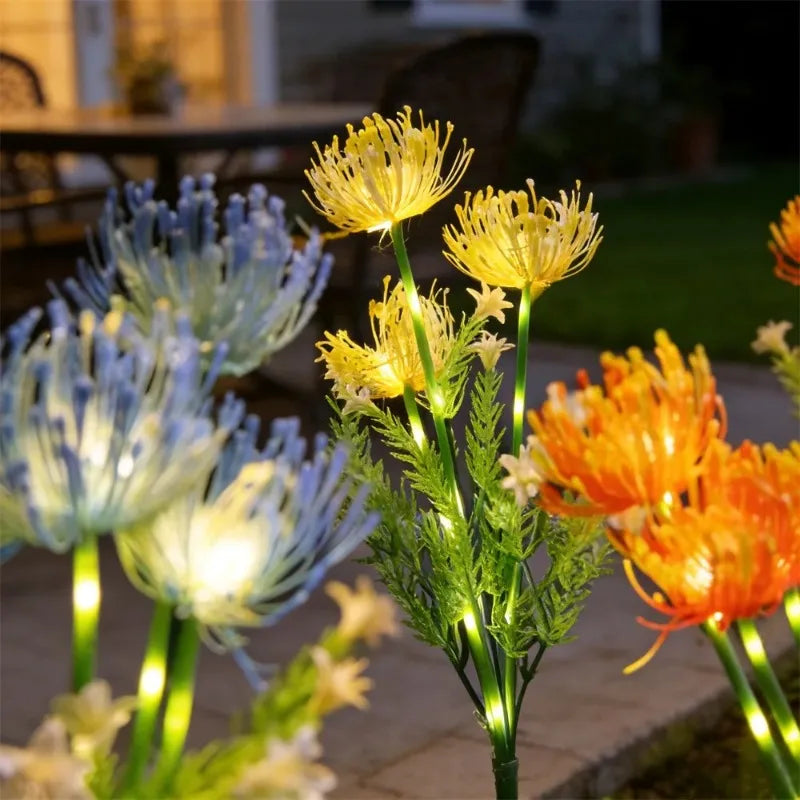 Simulation Eternal Flower Solar LED Lawn Lamp for Summer Garden Yard Path Holiday Wedding Party Atmosphere Decoration
