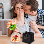 Artificial Flower Tulip Eternal Rose Flower Wedding Decor Handmade DIY LED Night Lamp Foil Glass Dome Preserved Flower Xmas Gift