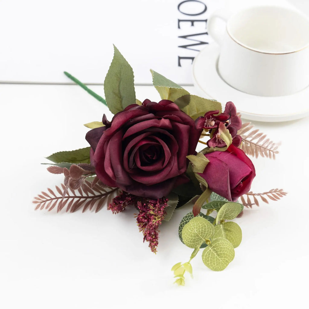 Ramo Grande de Rosas Retro de Seda — 12 Colores, Hogar, Bodas y Aniversario