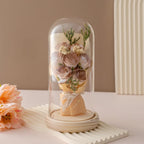 Eternal Rose LED Light glass Cover Flower Valentines Day Gift Wedding Party Decor Artificial Rose Flowers Light Christmas Gift
