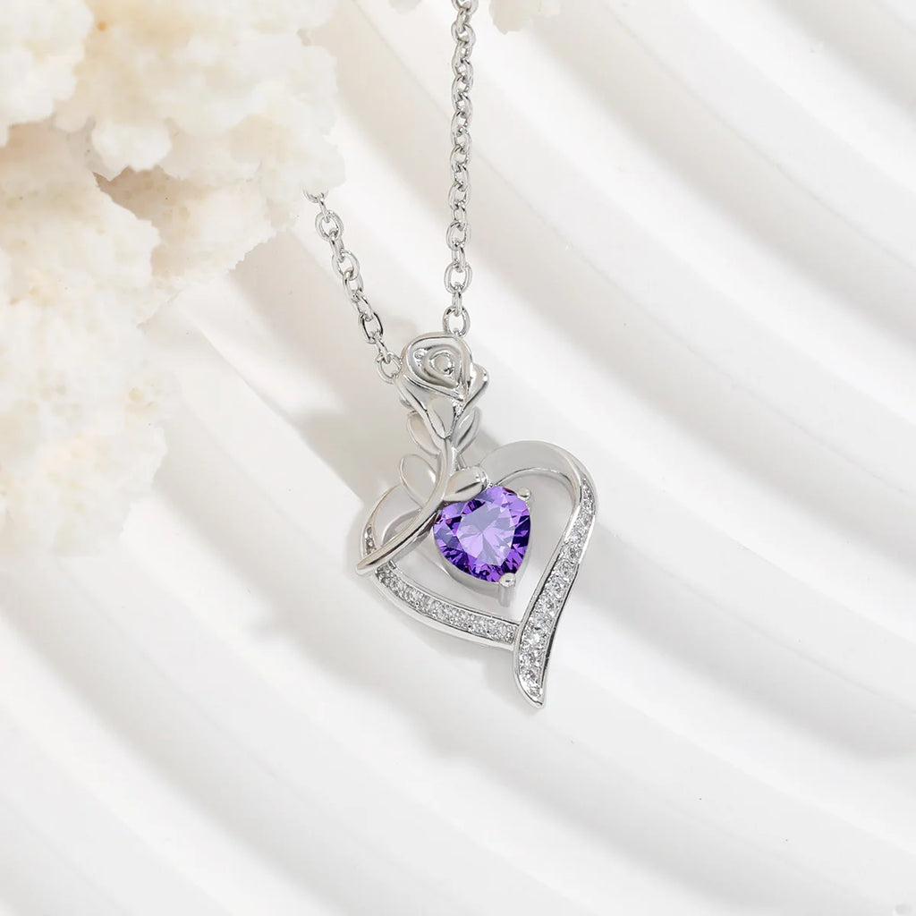 Eternal Flower Pendants Copper Ladies High End Love Rose Necklace Charm Jewelry Valentine's Day Gift