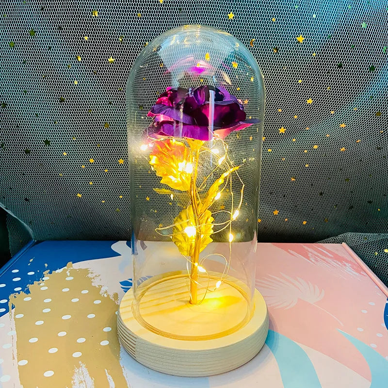 Rose Light Beautiful Realistic Looking Night Light Rose Eternal Flower Party Supplies LED Simulation Rose Flower Valentine's Day