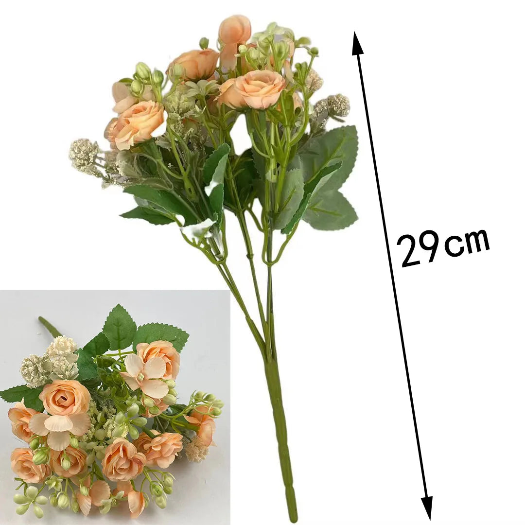 Ramo de Rosas e Hortensias de Seda — 6 Colores, Hogar, Jardín y Boda