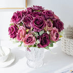 Rosa de Seda Tallo Individual — Jardín Exterior y Corona, 6 Colores, DIY