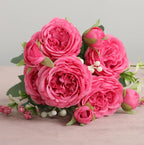 Rosa de Seda Tallo Real Touch — Ramo Nupcial, 5 Colores, Bodas y Eventos