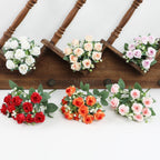 Red Rose Bouquet For Wedding Bridal Bouquets Artificial Flower Home Room Decor Hotel Party Decoration Desk Plants