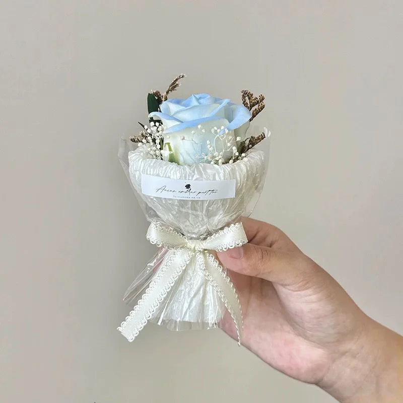 Mini Pocket Eternal Rose Bouquet Gift for Valentine's Day Artificial Roses Flowers for Birthdays, Wedding Party Favors for Girl