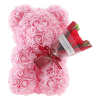 24cm Size Eternal Rose Bear Flower Bouquet Long Lasting Rose Bear Creative Design Artificial Rose Artificial Foam Flowers Bear
