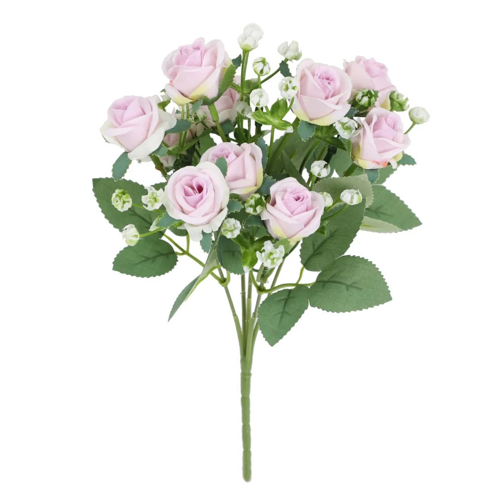 Red Rose Bouquet For Wedding Bridal Bouquets Artificial Flower Home Room Decor Hotel Party Decoration Desk Plants