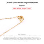 Eternal Rose Round Jewelry Box Personalized Custom Engraved Name Necklace Heart Pendant Women Valentine's Day Christmas Gift