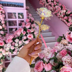 Rosa Galaxy Luminosa Lámina de Oro — Set 10 Rosas, Eternas, San Valentín
