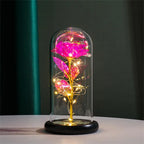 Led Galaxy Rose Eternal 24k Gold Foil Flower With String Lights & Box Artificial Flower Gift Valentine'S Day Gift For Women Girl