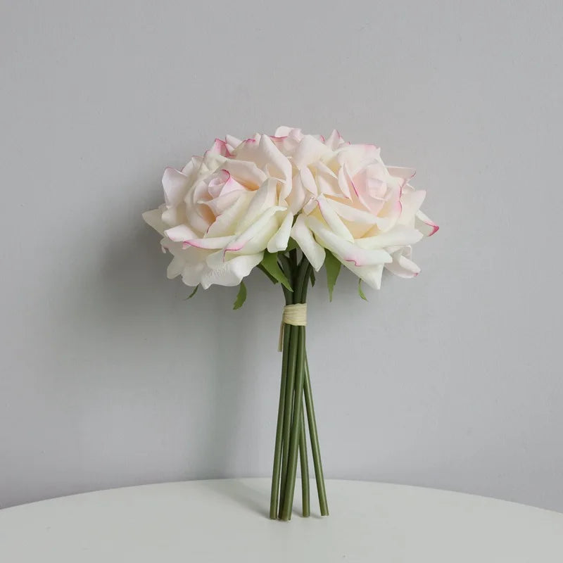 Real Touch Curling Rose Artificial Latex Flowers Moisturizing Wedding Photography Flower Arrangement Home Desktop Decoration