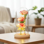 LED Artificial Flower Eternal Rose Ornaments Valentines Day Gifts Simulation Rose Flowers Wedding Party Decor Christmas Gifts
