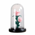 Romantic Eternal Rose Lamp with Lampshade Luminous LED Flower Light Pink Simple Rose Flower Night Light Wedding Decor