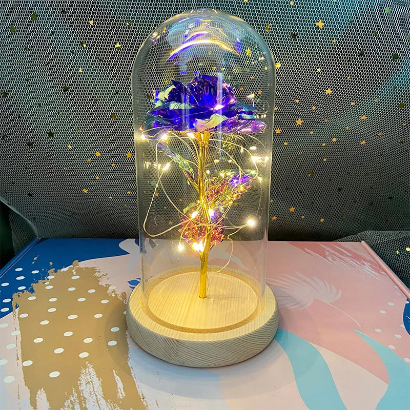 Rose Light Beautiful Realistic Looking Night Light Rose Eternal Flower Party Supplies LED Simulation Rose Flower Valentine's Day