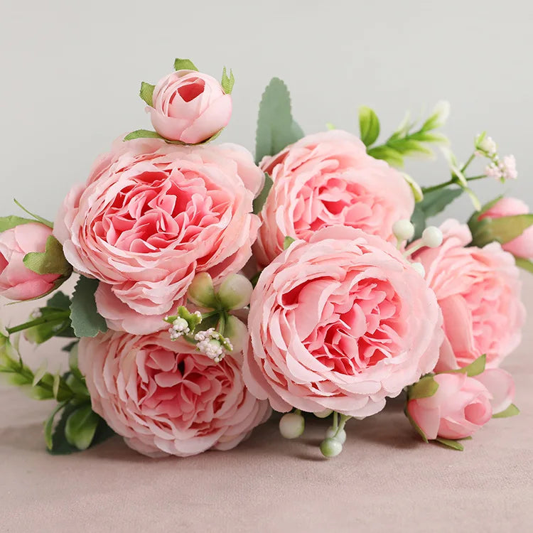 Rosa de Seda Tallo Real Touch — Ramo Nupcial, 5 Colores, Bodas y Eventos
