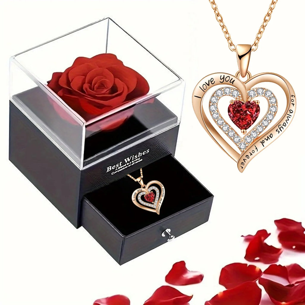 1 Set Romantic Red Roses Eternal Flower Gift Box - for Mother's Day, Valentine's, Birthdays for Wife, Lover, Daughter 