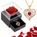 1 Set Romantic Red Roses Eternal Flower Gift Box - for Mother's Day, Valentine's, Birthdays for Wife, Lover, Daughter 