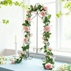 Guirnalda Colgante de Rosas de Seda — Arco, Pared y Jardín, 6 Colores