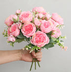 Rosa de Seda Tallo Real Touch — Ramo Nupcial, 5 Colores, Bodas y Eventos