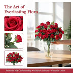 Artificial Silk Rose Bouquet - Add Timeless Beauty to Your Wedding, Home or Holiday Decor with These Lifelike Fake Roses