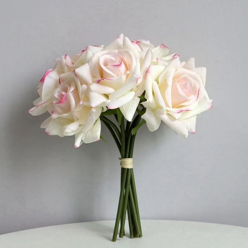 Real Touch Curling Rose Artificial Latex Flowers Moisturizing Wedding Photography Flower Arrangement Home Desktop Decoration