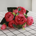 Rosas de Seda Flor Grande — Ramo Lujoso, 34 Colores, Disponible al Mayor
