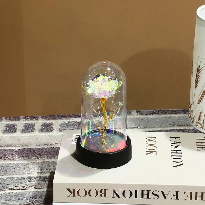 15/20CM Rose Artificial Flowers LED Gift for Girlfriend Eternal Rose Light Foil Fake Flower Wedding Home Room Decor DIY Ornament