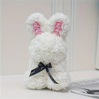 1pc 25cm Eternal Artificial Flower Rose Rabbit Romantic Gift For Birthday Anniversary Valentine's Wedding Decoration Home Decor