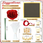 Glitter Artificial Eternal Red Rose Bouquet Forever Roses Flower Bouquet Silk Fake Rose Flower Valentine's Day Birthday Gift