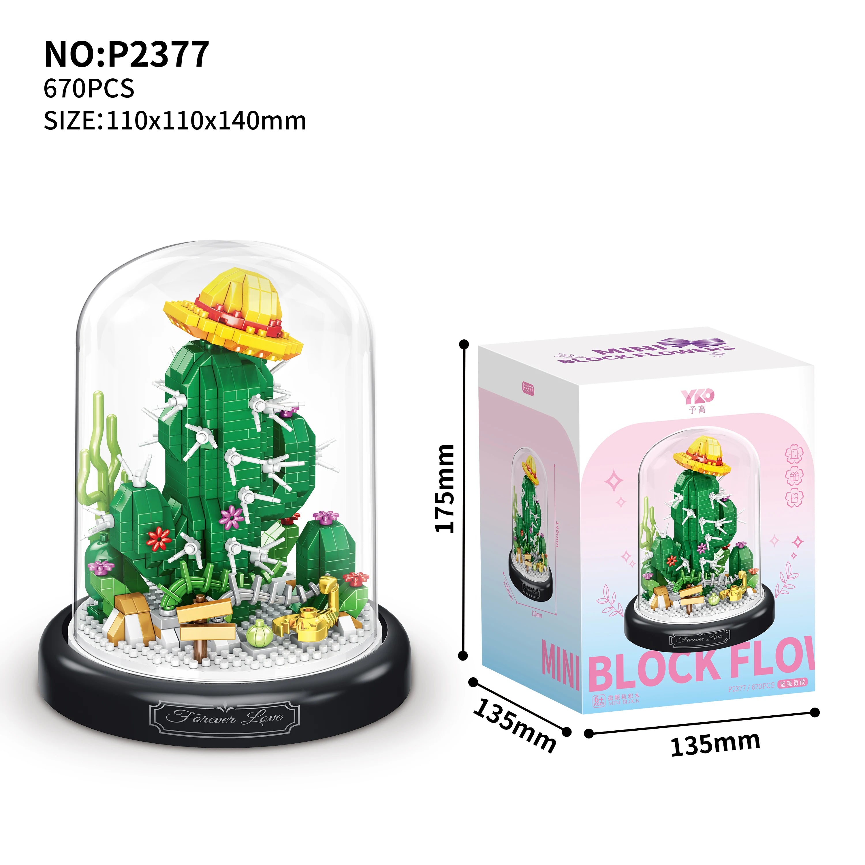 Eternal Flower Red Rose Bouquet Desktop Decoration Bonsai Romantic Building Blocks Bricks DIY Toy Valentine's Day Gift for Girls