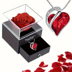1 Set Romantic Red Roses Eternal Flower Gift Box - for Mother's Day, Valentine's, Birthdays for Wife, Lover, Daughter 